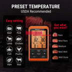 Digital Wireless Barbecue Meat Thermometer with 4 Probes TP829C