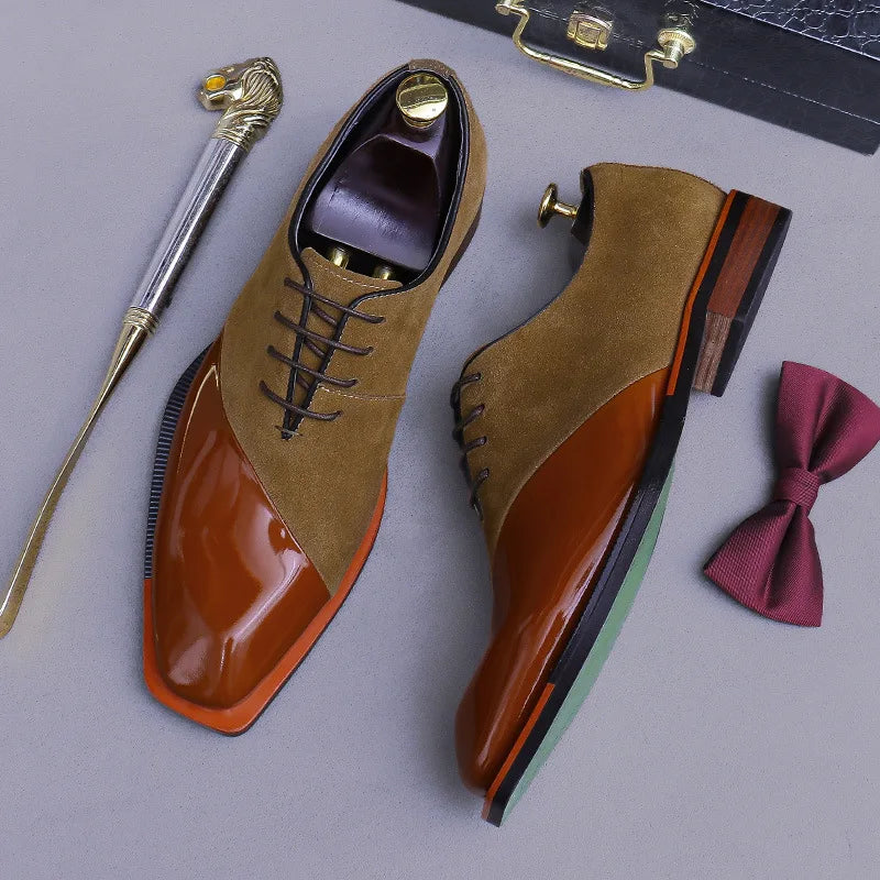 Men's Suede Genuine Leather Sewing Casual Oxford Shoes