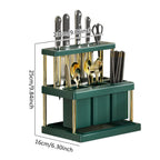 Kitchen Knife Holder and Cutlery Drainer Rack with Removable Drip Tray