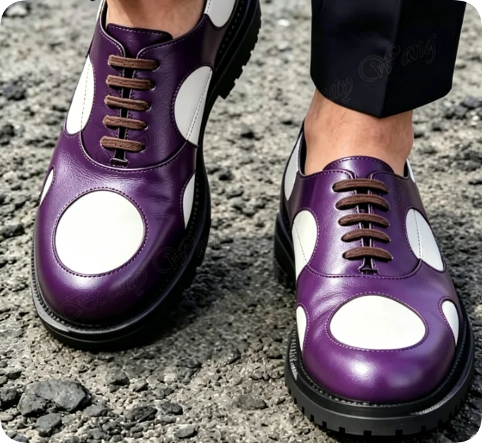 Men's Lace-Up Round Toe High Heel Boots