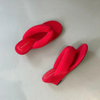 Women's Flock Round Toe Wedge Slippers
