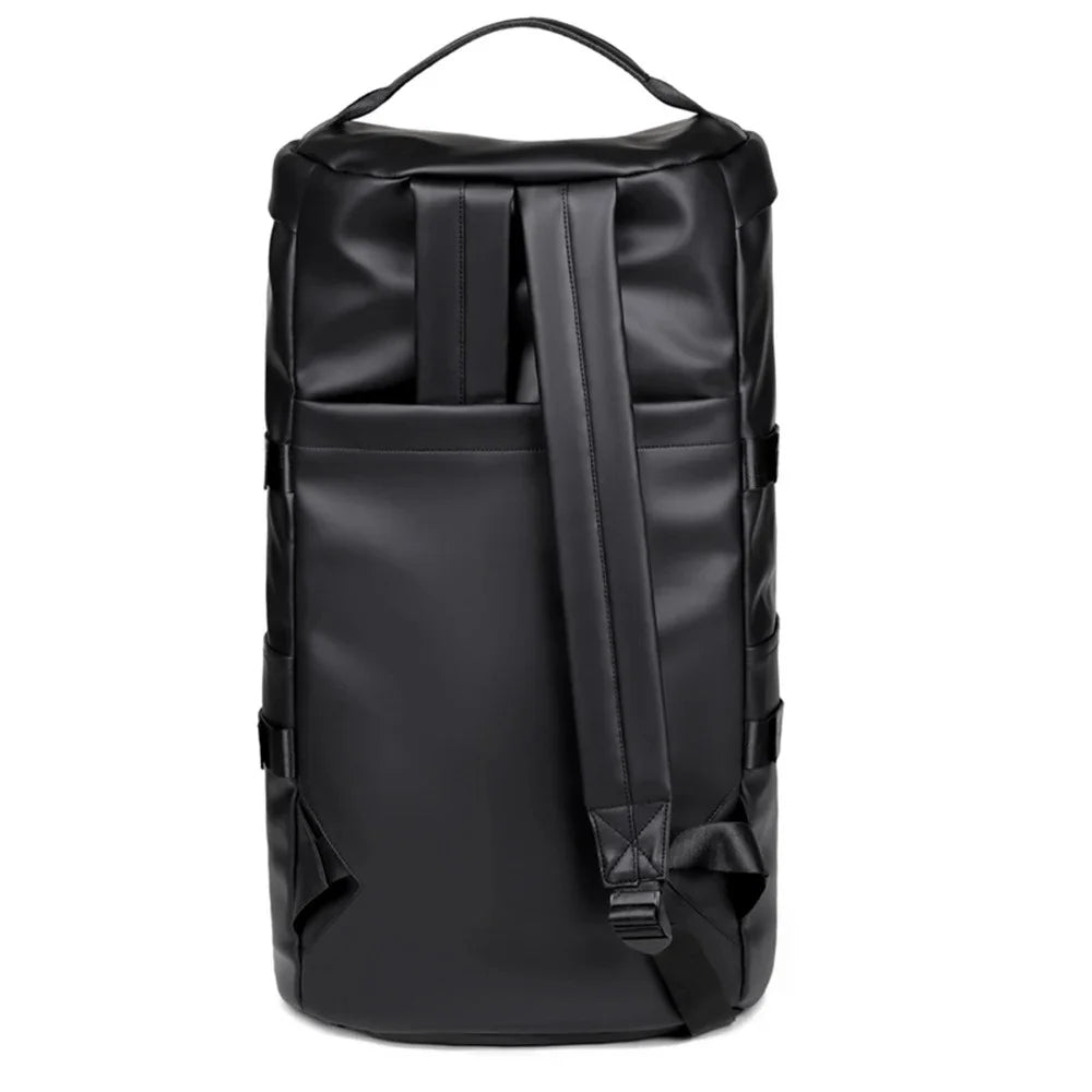 Men's Fashion PU Leather Large Capacity Travel Backpack