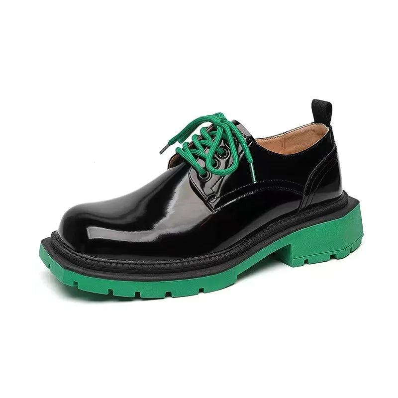 Men's Platform Leather Business Casual Dress Shoes