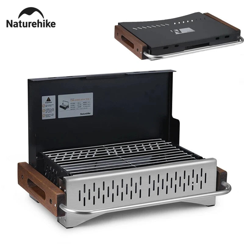 Folding Camping BBQ Grill and Stainless Steel Portable Charcoal Oven