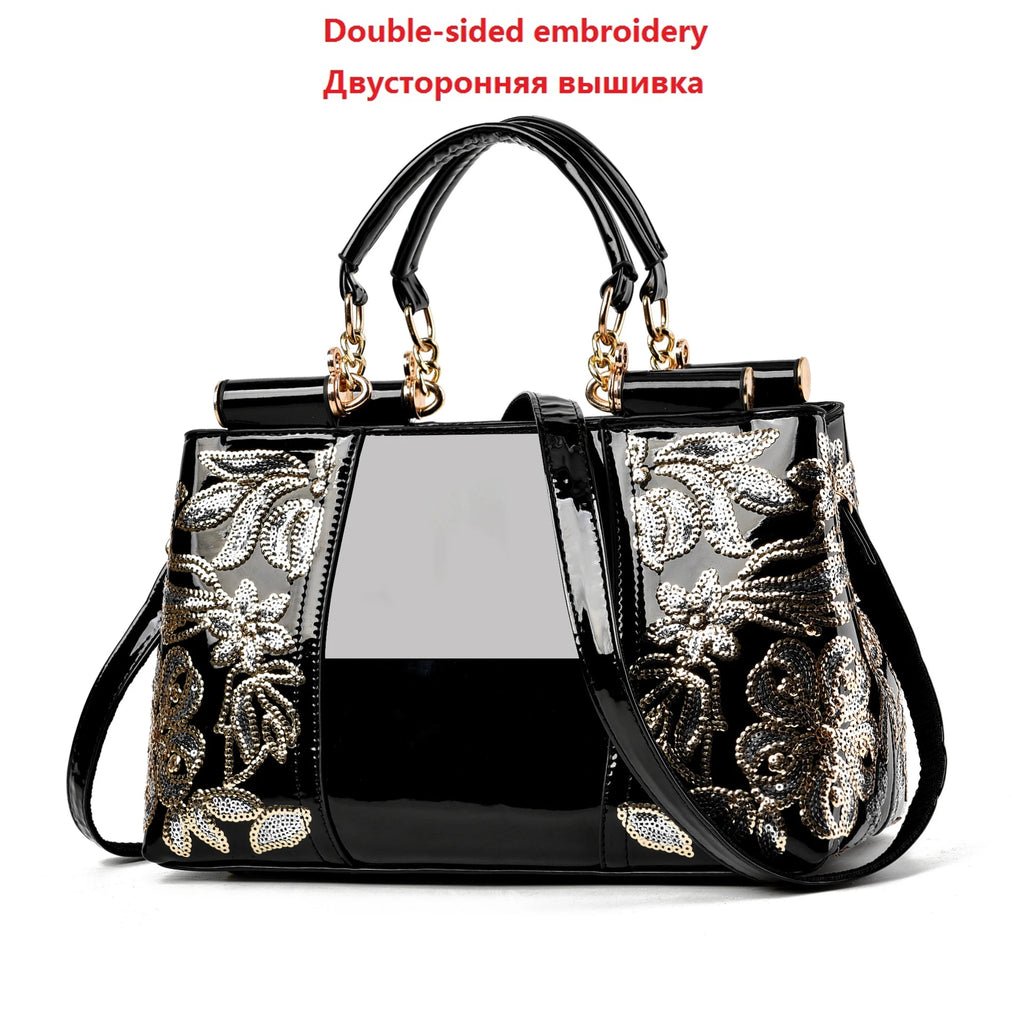 Women's Shiny Patent Leather Shoulder Messenger Bag