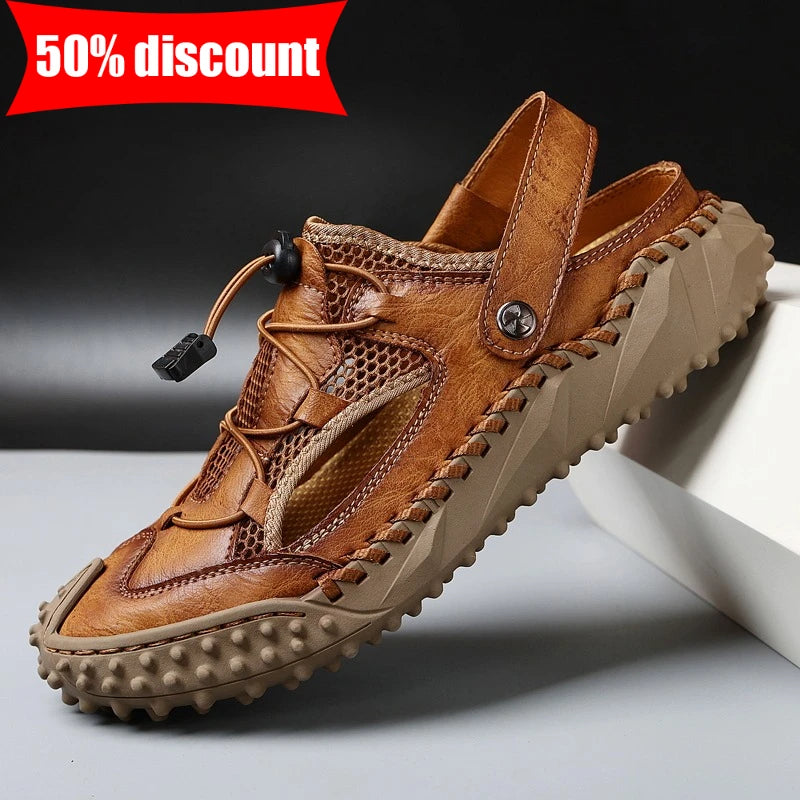 Men's Casual Mesh Outdoor Sandals Lightweight Non-Slip Beach Wading Shoes