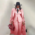 Men's Tailored Three-Piece Blazer Vest and Pants Suit