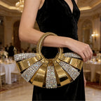 Women's Diamond Studded Hollow Out Shell Evening Clutch Bag ZZ00449