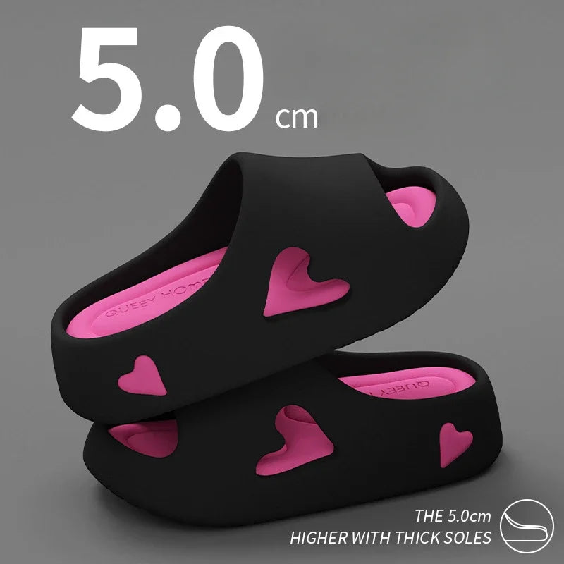 Women's Heart Pattern EVA Cloud Slipper Slides Platform