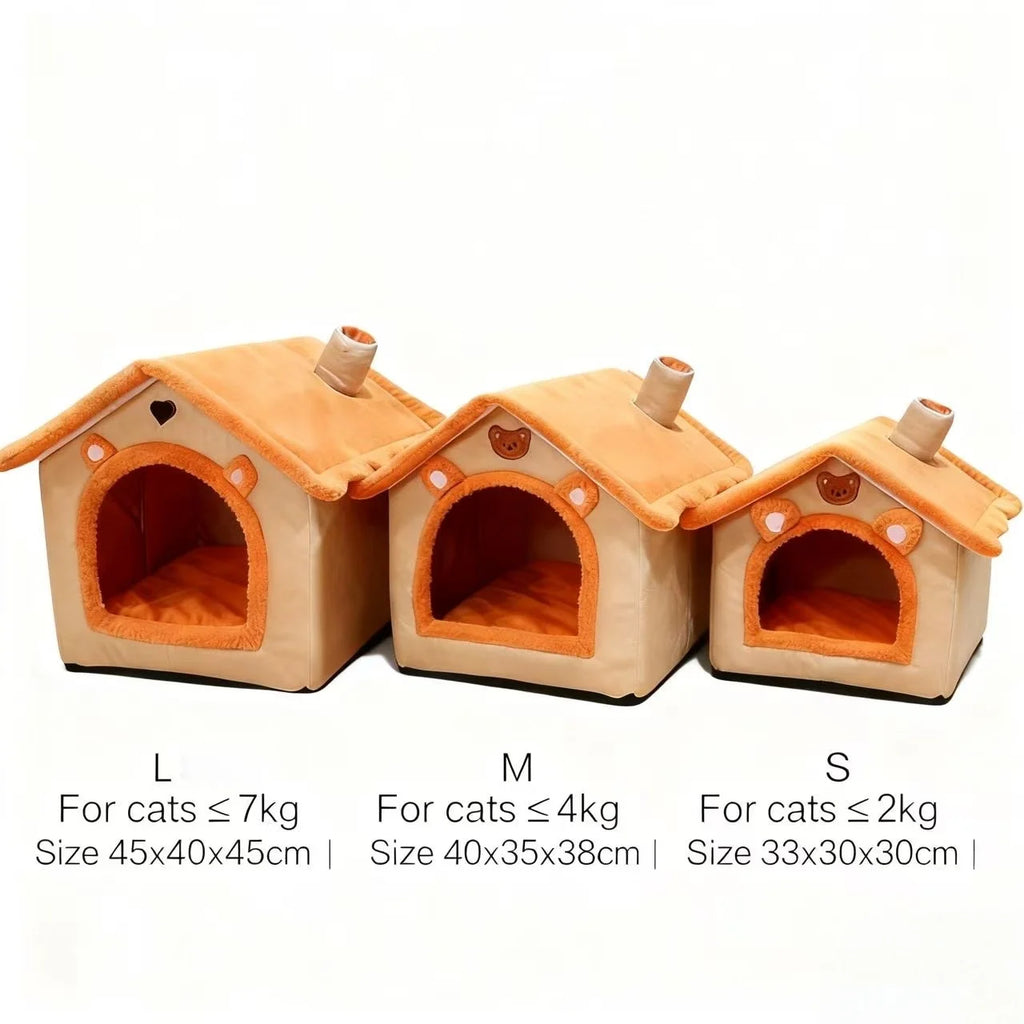 Plush Teddy Dog House Winter Warm Pet Bed for Small Dogs & Cats