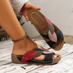Soft Soled Leather Women's Sandals Lightweight Non-Slip Flat Slippers