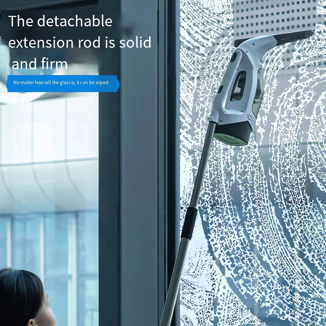 Electric Handheld Window Cleaner and Scrubber with Telescopic Handle