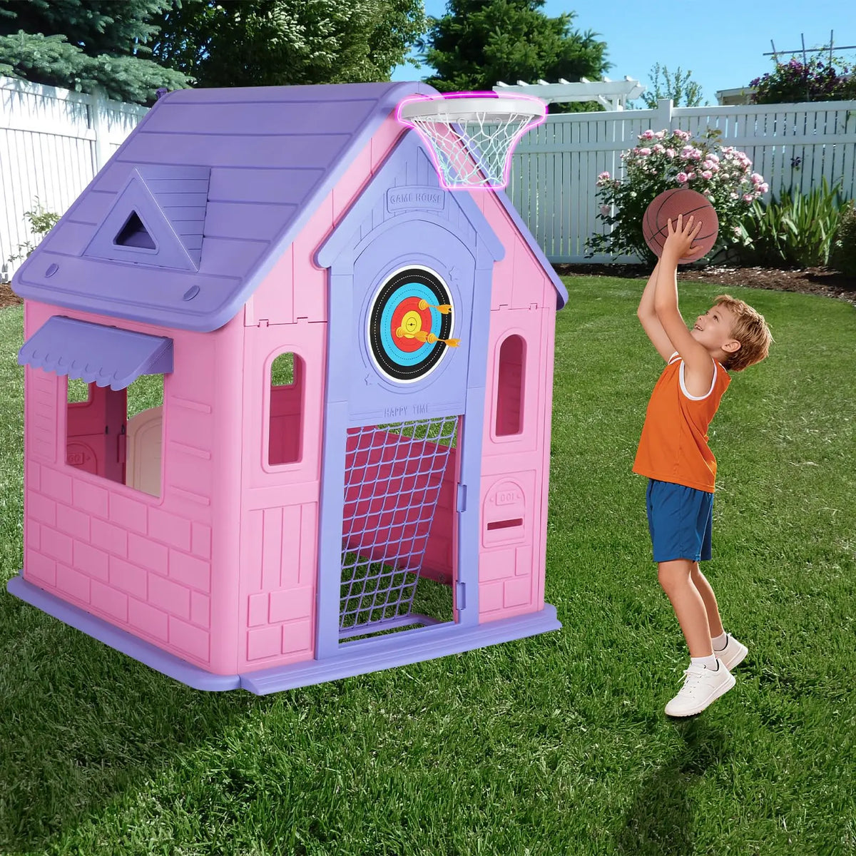 Kids 5 in 1 Sports Activity Cottage Playhouse Toy Set