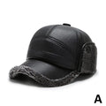 Unisex Winter PU Leather Thermal Earmuff Flat Cap