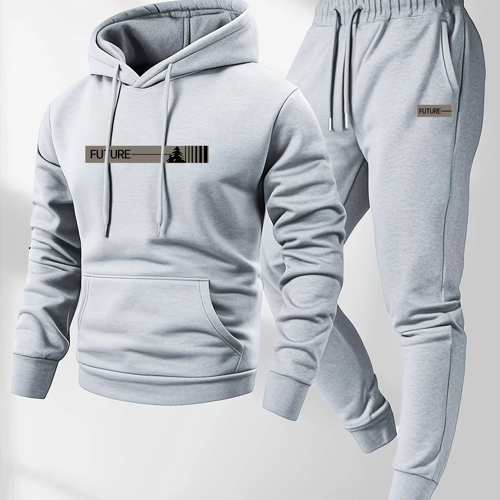 Men's Casual Hoodie and Sweatpants Two Piece Tracksuit Set