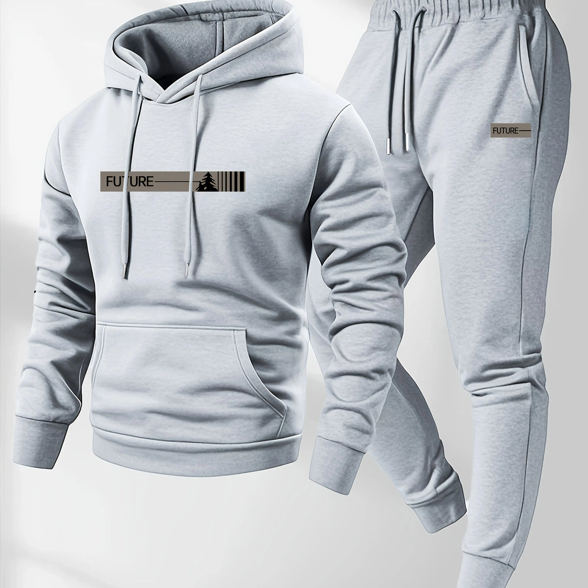 Men's Casual Hoodie and Sweatpants Two Piece Tracksuit Set