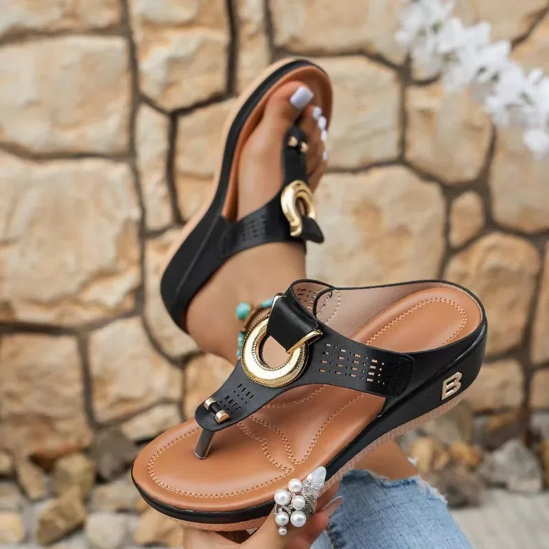 Wedge Platform Slide Sandals for Women Roman Style Summer