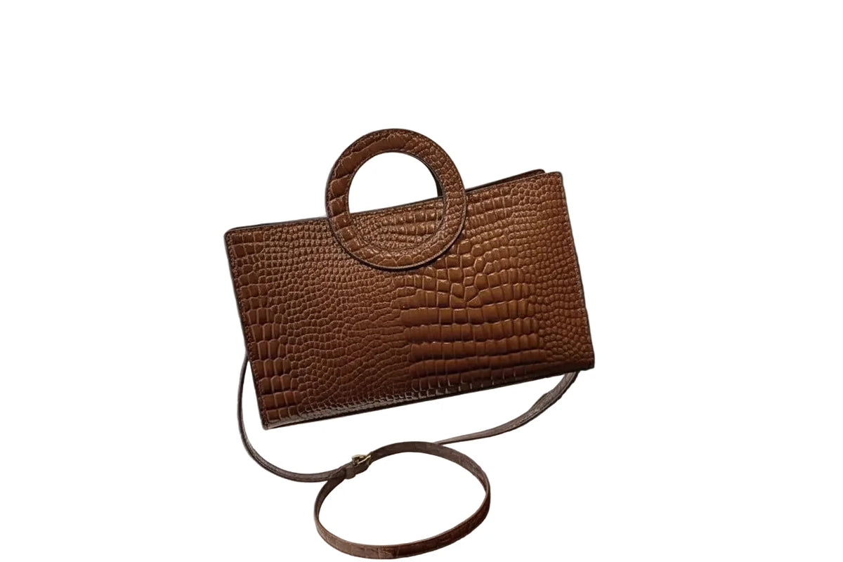 Women's Crocodile Pattern PU Leather Shoulder Bag