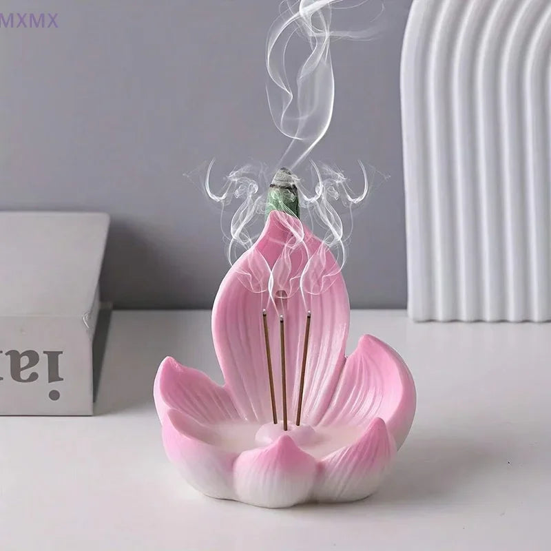 Resin Lotus Incense Burner Plate and Desktop Tabletop Ornament