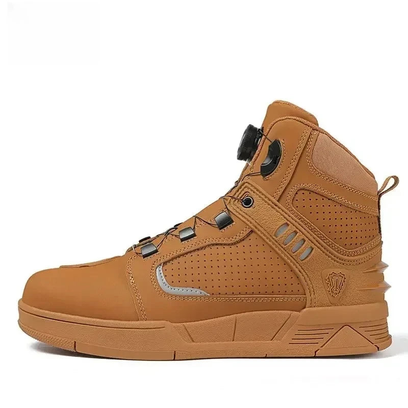 Men's Fashion Leather Breathable Anti-Slip Motorcycle Ankle Boots