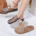 Women's Jelly Crystal Open-Toe Sandals Summer Beach Slippers