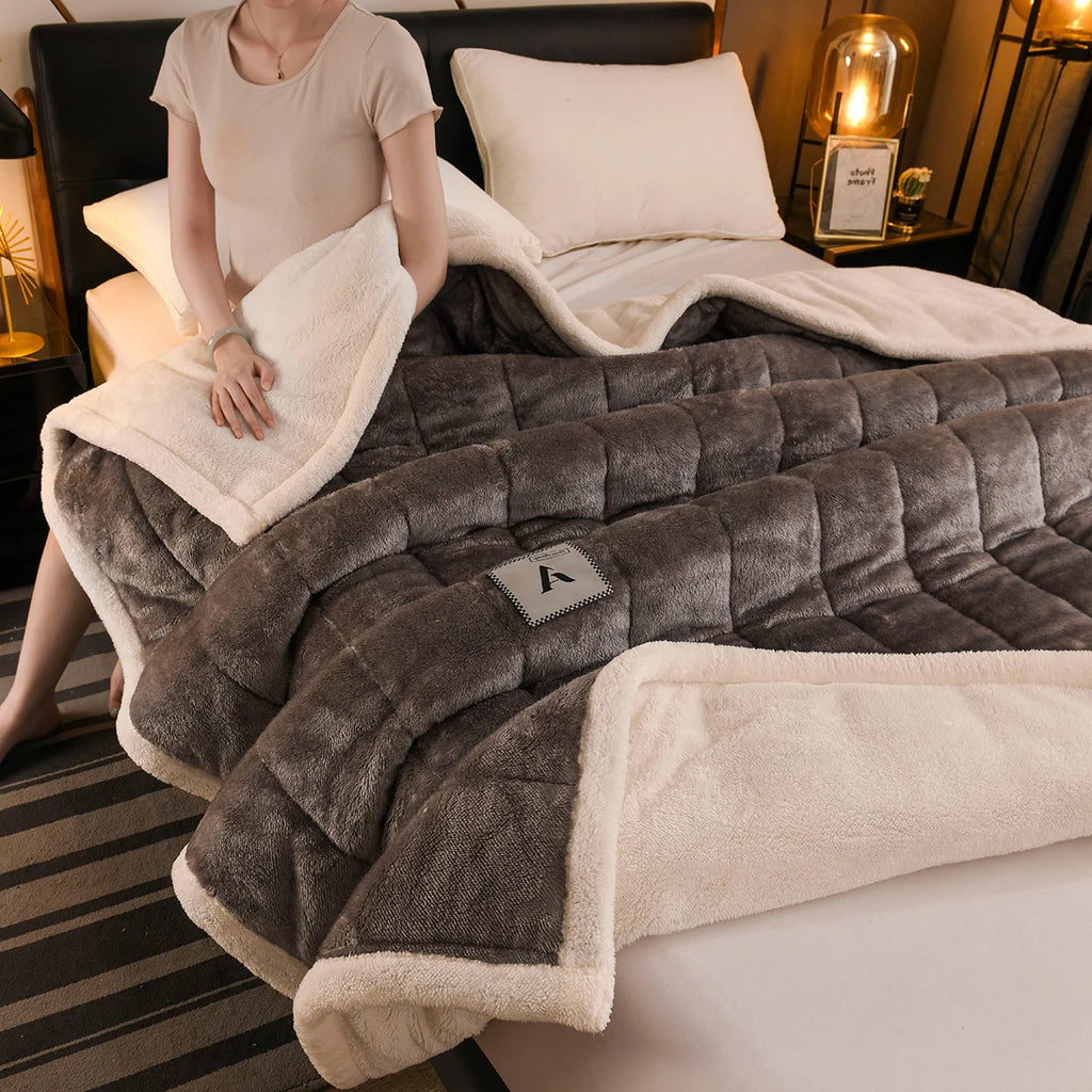Thick Warm Milk Velvet Blanket and Soft Winter Plush Throw