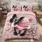 Dimensional Rose Flower Duvet Cover and Soft Bedding Set