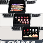 Rolling Makeup Case Cosmetic Travel Trolley with 4 Sliding Trays