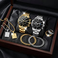 CMK Men's Quartz Watch Set with Bracelet and Necklace