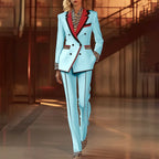 Women's Leopard Print Two-Piece Suit Set