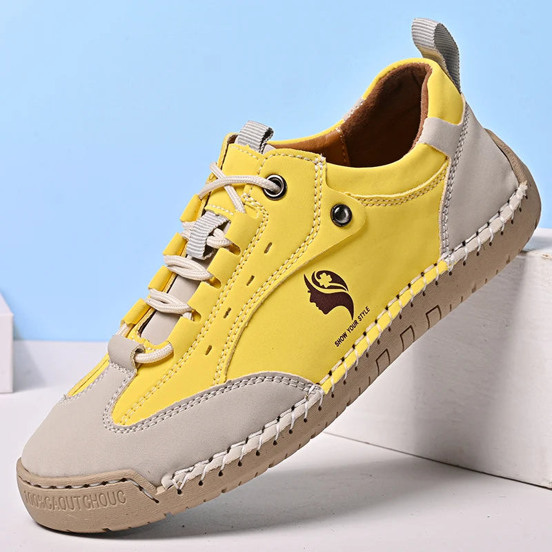Women's Handmade Leather Casual Shoes British Style Retro Sneakers