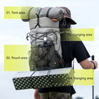 Ultralight Camping and Hiking Backpack with Expandable Top