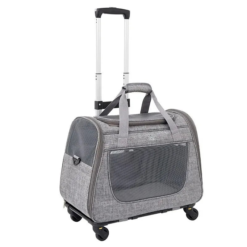 Portable Breathable Detachable Universal Wheel Pet Trolley Bag QS-008-L
