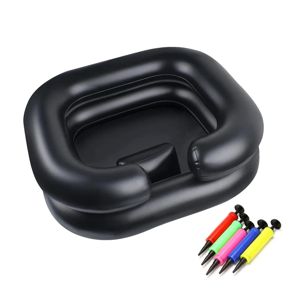 Inflatable Hair Wash Basin with Pillow for Bedridden Home Care