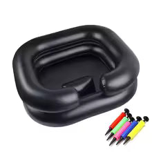 Inflatable Hair Wash Basin with Pillow for Bedridden Home Care