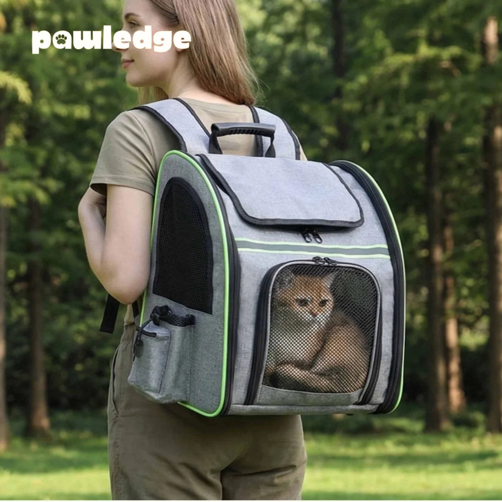 Expandable Pet Carrier Backpack Breathable Travel Bag for Cats and Small Dogs