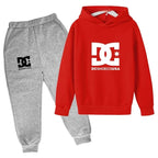 Kids' Casual Simple Print Hoodie Pants Two-Piece Set
