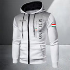 Men's Casual Zip Hooded Sweatshirt and Drawstring Pants Set