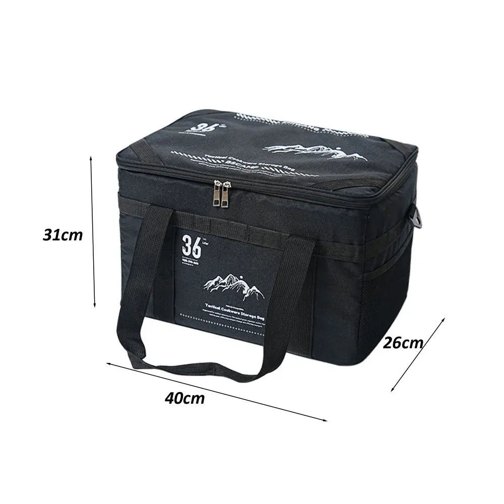 Waterproof Tactical Picnic Bag with Tabletop and 9.5-Gallon Capacity