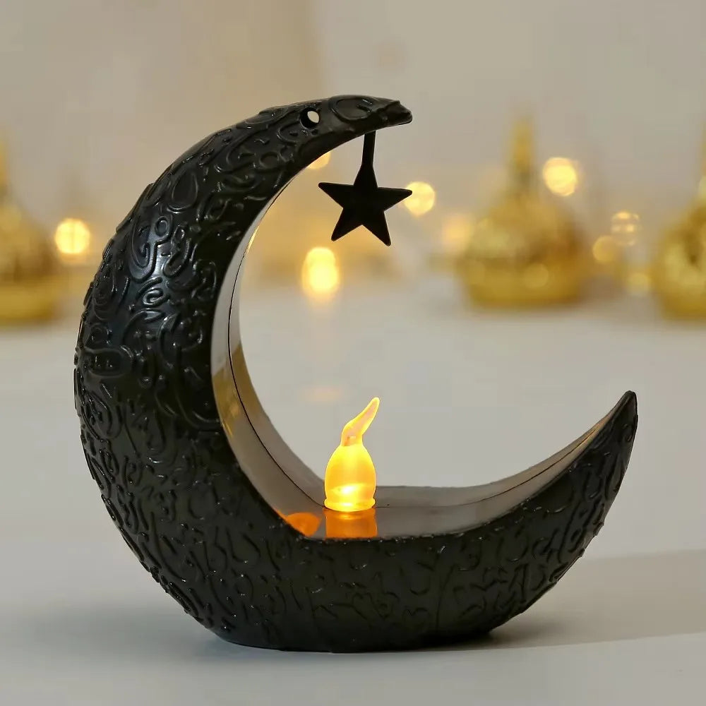 Star Moon LED Candlestick Lamp and Eid Festive Tabletop Ornament