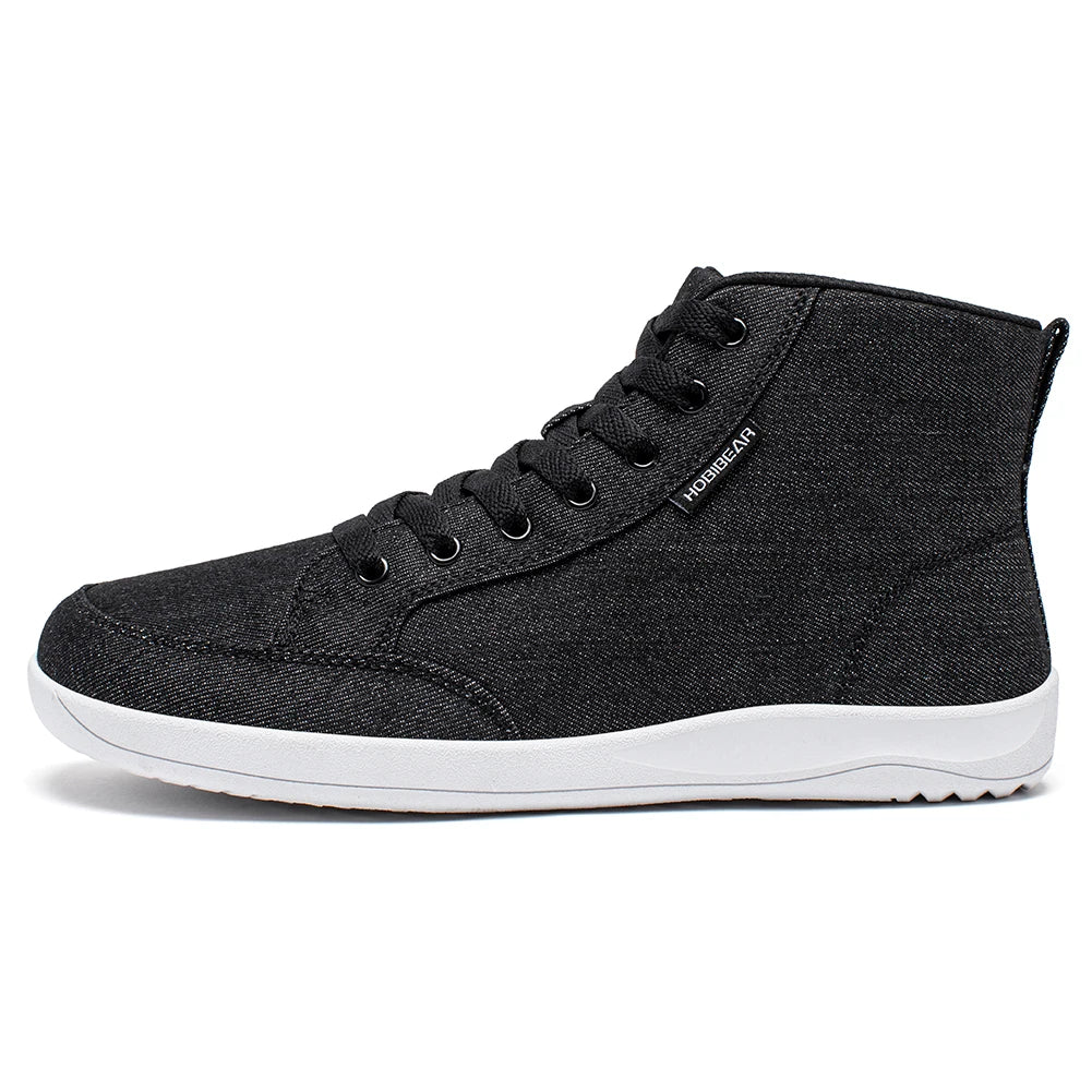 Unisex Mid-Top Canvas Wide Toe Box Barefoot Walking Shoes