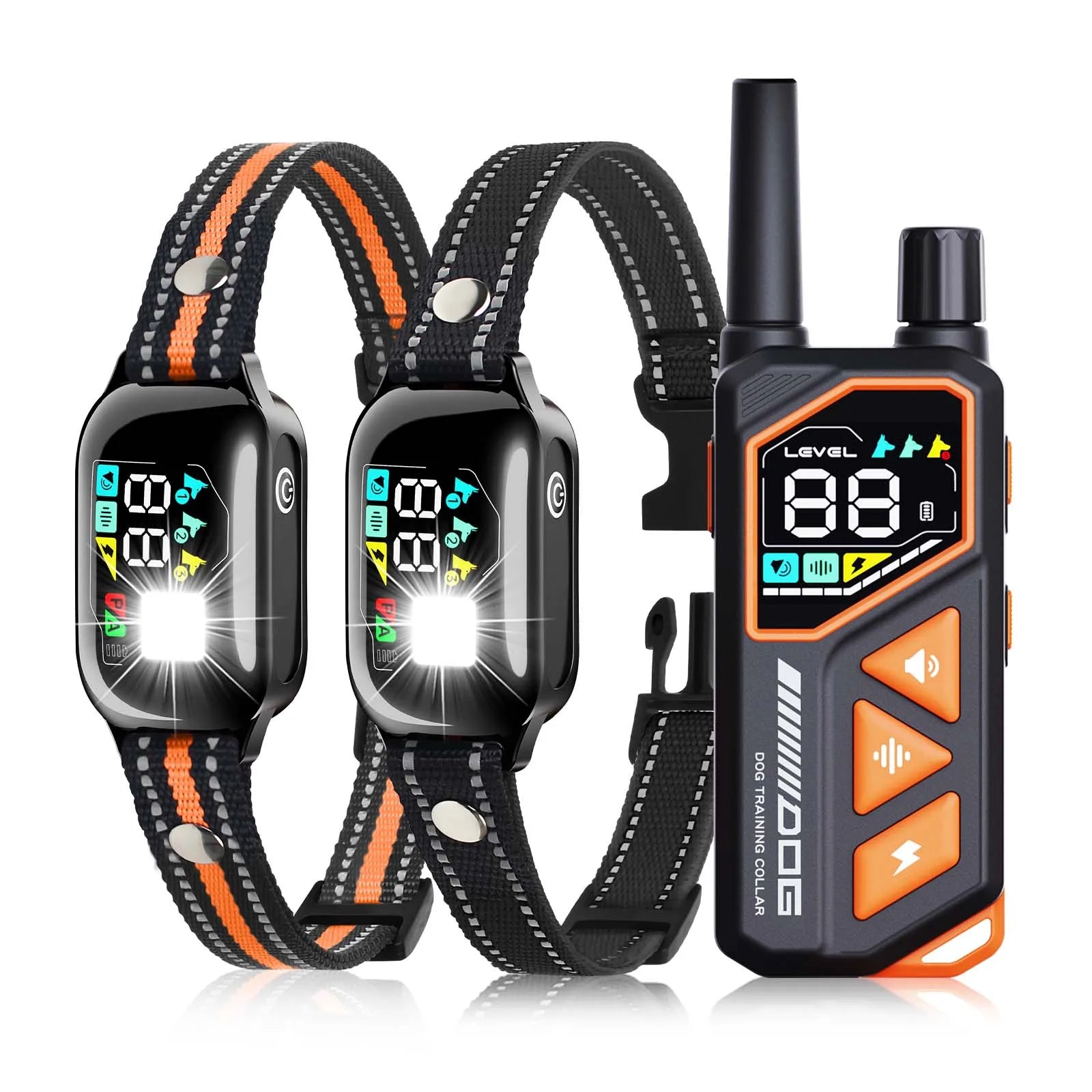 AI Electric Dog Training Collar 3300ft Range IPX7 Waterproof 10-120lbs