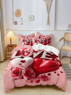 Romantic Hearts Duvet Cover and Couple Bedding Set