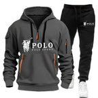 Men's Casual Warm Hoodie and Pants Two Piece Tracksuit Set
