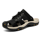 Men's Outdoor Leather Toe-Protection Sandals Quick-Drying Beach Shoes