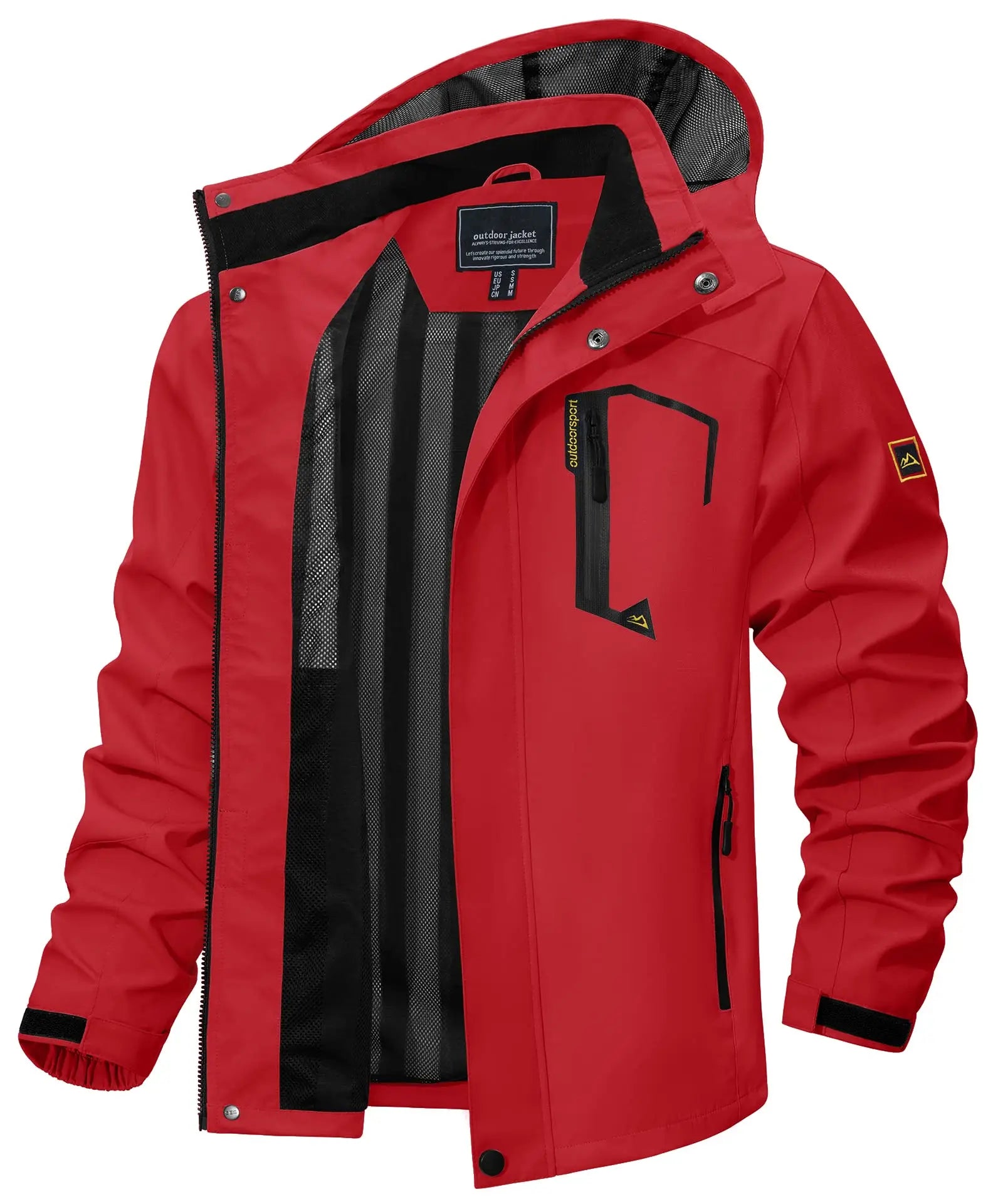 Men's Lightweight Waterproof Hooded Outdoor Hiking Rain Jacket TJ589
