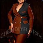 Women's Classic Tailored Blazer and Trousers Suit Set