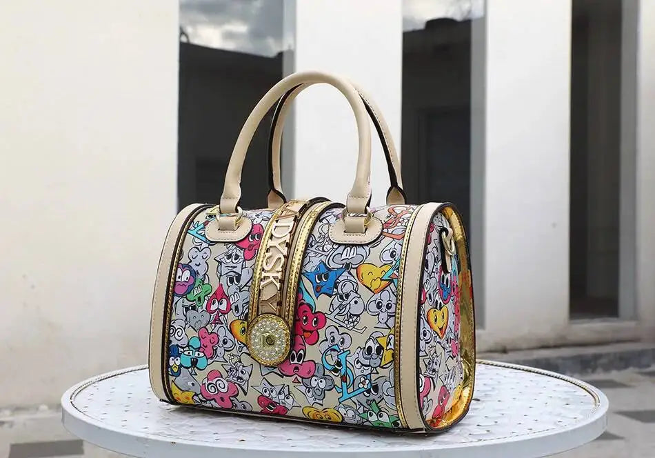 Women's Microfiber Synthetic Leather Boston Handbag