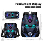 Unisex Futuristic Mecha Backpack 3-Piece Bag Set