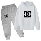 Kids' Casual Simple Print Hoodie Pants Two-Piece Set